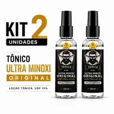 Kit 2 Tônico Crescimento Cabelo E Barba Ultra Minoxi 120 ML
