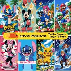 Toalha de Banho, Praia e Piscina, Super Grande, Stich, Pokemon, Patrulha, Veludo Peluciado, Premium