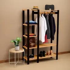 Arara Para Roupas Cabideiro + Prateleiras Veneza