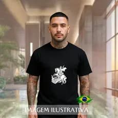 Camiseta São Jorge, Masculina 100% Algodão, Promoção, Premium / Casual Primavera Verão