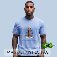 Camiseta Masculina/ Unissex, Nossa Aparecida 100% Algodão Primavera Verão, Dia das Crianças