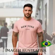Camiseta Masculina New York City Estampada Primavera Verão