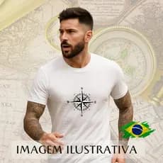 Camiseta Masculina Norte Sul Leste Oeste Bussola 100% Algodão