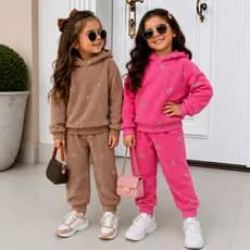 Conjunto Infantil Menina com Capuz do 01 ao 08 | Conjunto Carneiro Quentinho Menina Inverno