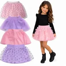 Saia Infantil de Tule com Duplo Forro do Tamanho 01 ao 08 | Saia para menina