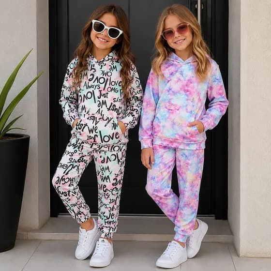 Conjunto Moletinho Juvenil Menina com Capuz do 12 ao 16 | Conjunto Menina Inverno