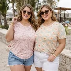 Blusa Plus Size Feminina G1/G2/G3 | Camiseta Plus Size Feminina Estilosas e Confortável
