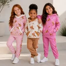 Conjunto Infantil Menina com Capuz do 04 ao 08 | Conjunto Blusa Soft e Calça Moletom Quentinho Menina Inverno