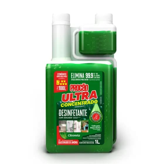 Ultra Desinfetante Concentrado Citronela Elimina Cheiro e Bacterias Procão 1L