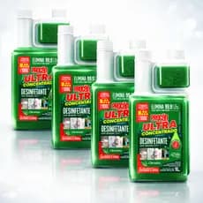 Kit C/ 4 Ultra Desinfetante Concentrado Citronela Elimina Cheiro e Bacterias Procão 1L