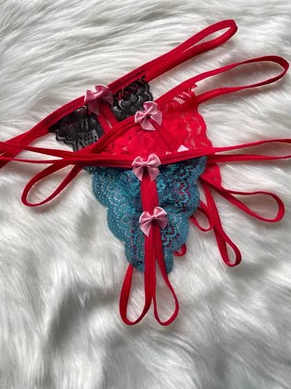Kit 10 Calcinha Tanga Apressadinha Com Abertura Íntima
