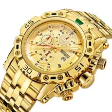 2026 Calendário Masculino Quartzo Aço Banda Relógio Pulseira De Metal Relógio De Pulso Com Mostrador Grande