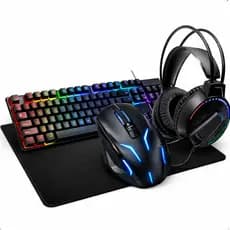 Kit Gamer Completo Teclado Mouse Led Rgb Mouse pad e Fone de ouvido Headset para Pc e mobilador