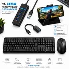 Kit Mobilador Gamer CompletoTeclado Mouse Otg Usb Tipo C Jogar no Celular Barato