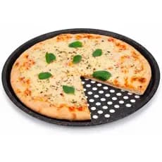 Assadeira Antiaderente Perfurada Pizza 33cm Mimo Style Carbono