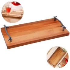 Tábua Bandeja Frios Decoração Luxo Madeira Acácia Servir Mimo Style 30x20cm