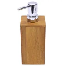 Dispenser Porta Sabonete Líquido Banheiro Lavabo em Madeira Acácia