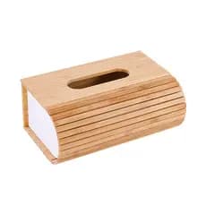Caixa Porta Lenço Papel Umedecido Bambu c/ tampa Decorativo