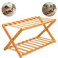 Sapateira Rack Dobrável Organizador de Bambu Mimo Style