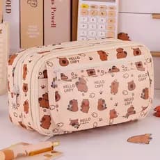 Bolsa de Papelaria Grande Capacidade Capivara