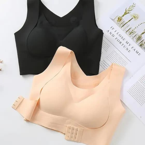 Sutiã feminino para correção de postura, estilo de abertura frontal/sutiã sem costura para levantamento de seios