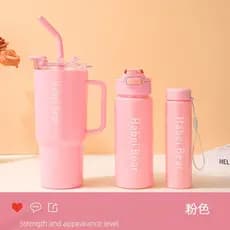 Kit 3 Garrafa Copo Tendência Agua Squeeze Com Adesivos Lembretes beber Agua Envio Imediato