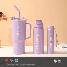Kit 3 Garrafa Copo Tendência Agua Squeeze Com Adesivos Lembretes beber Agua envio imediato