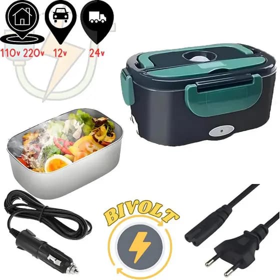 Marmita Elétrica Veicular Tomada Bivolt 110v/220v E 12v/24v - Marmita Térmica Para Comida