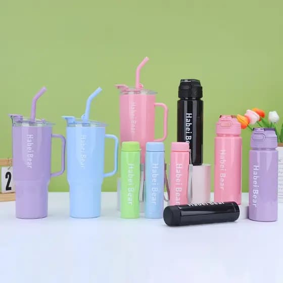Kit 10/15/20/25 Kit 3 Garrafa Copo Tendência Agua Squeeze Com Adesivos Lembretes beber Agua