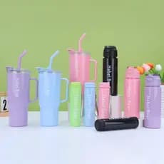 Kit 10/15/20/25 Kit 3 Garrafa Copo Tendência Agua Squeeze Com Adesivos Lembretes beber Agua