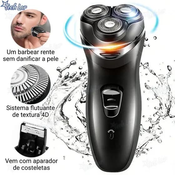 Presente para o Dia dos Namorados Barbeador Elétrico Homens Prova d'água Recarregável De Três Cabeças Maquina Shaver
