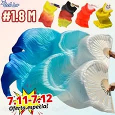 Kit4/2/1 Ventiladores De Dança Do Ventre Véu De Bambu Ventilador De Seda DIY 1.8M Apenas