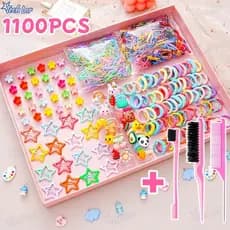 Conjunto De Acessórios Para Cabelo De Desenho Animado De 1100 Peças | Clipes BB Coreanos KIT1100-TL