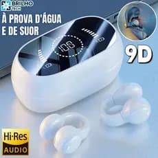 Fone de ouvido de condução óssea com clipe de ouvido sem fio, Fone de Ouvido Bluetooth sem fio LED Display Inteligente-B