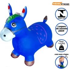 Brinquedo inflável tipo cavalo saltador, com music