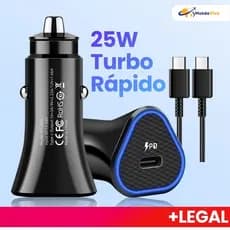 Entrada USB do carregador de carro, carregador de celular de carga rápida Turbo de 25 W