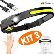 Pacote de 4 peças recarregável 3LED conjunto de luz esportiva para acampamento ao ar livre (com Interface USB)