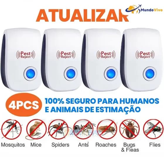 Repelente ultrassônico eletrônico de mosquitos, repele moscas, baratas, morcegos e ratos, tensão dupla