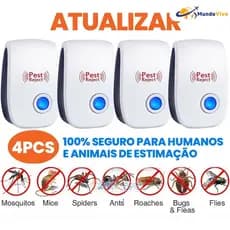 Repelente ultrassônico eletrônico de mosquitos, repele moscas, baratas, morcegos e ratos, tensão dupla