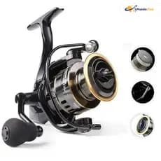 Molinete HE 1000-7000 com Carretel em Metal EVA 10kg Resistência Água do Mar Oceano Pesca Forte