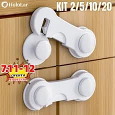 Kit 2/5/10 Travas Para Gaveta Porta Armário Segurança Bebê - Opção de cores HL