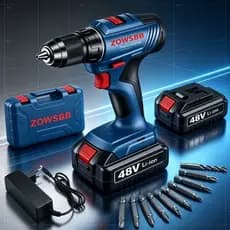 Furadeira Parafusadeira 48V com Impacto Profissional Sem Fio Kit Completo com Maleta e Acessórios