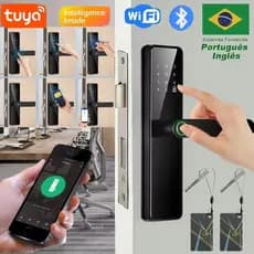 Fechadura Digital Biométrica Inteligente impressão digital Fechadura eletrônica Tuya APP WIFI