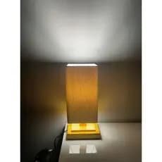Abajur Luminária cúpula tecido linho natural Cabeceira Decorativo para Quarto Sala Escritório (lâmpada led 3wpequena)