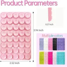 Capa para celular com ventosa e suporte de espelho adesivo em silicone - 24/40 furos, disponível em várias cores.