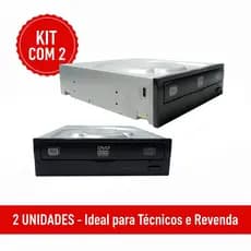 Kit 2 Gravadores e Leitores DVD CD SATA Para PC Desktop – Ideal Para Técnicos, Revenda e Manutenção