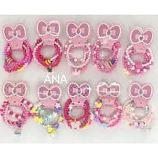 ANA1108 Kit 24 pulseiras lindas infantis de miçanga