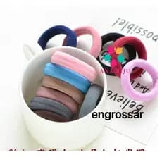 ANA1108 KIT 24 Pcs rabico Xuxinha De Cabelo Meia De Seda Grosso Prendedor Super Resistente  Colorido/preto