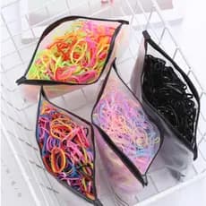 ANA1108 Kit 500 Elastico de cabelo Com Bolsa borrachinha/liguinha rabico de cabelo silicone infantil