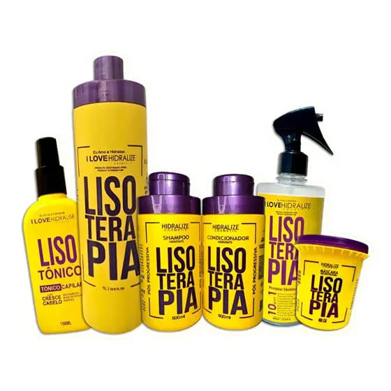 Super Kit Capilar Lisoterapia 6 Itens com Progressiva e Linha Completa de Tratamento